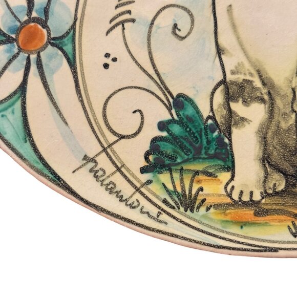 Handcrafted Vietri First Stones Cat Oval Ceramic Plaque - Picture 6 of 8